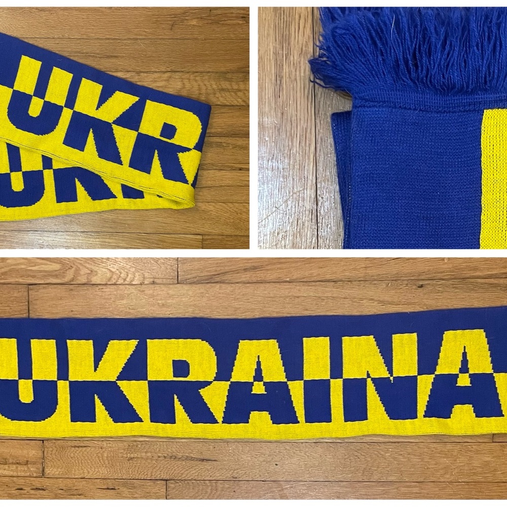 Graphic & Bold Blue and Yellow Ukraine Scarf "UKRAINA"